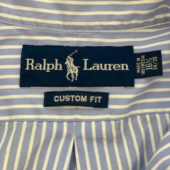 Ralph Lauren men’s blue striped Oxford shirt - Picture 4 of 4